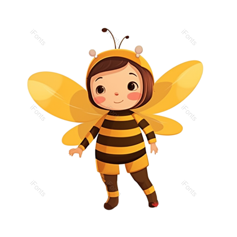 插图图片,儿童元素,蜜蜂PNG,小蜜蜂免抠素材